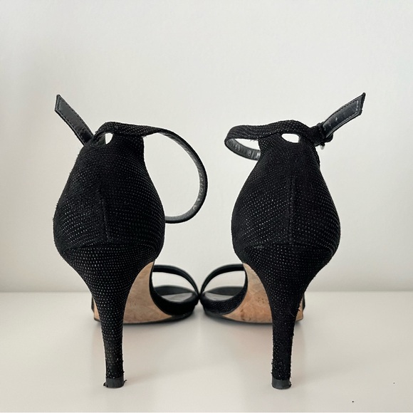 Stuart Weitzman Nunaked Strappy Heel Sandals, Black Goosebump Nappa Leather, 38 - Picture 3 of 5